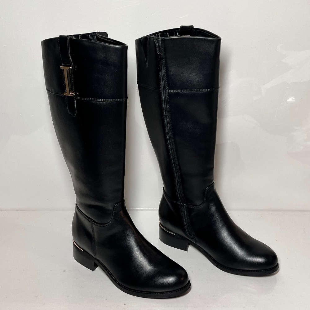 Isaac Mizrahi Live! Wide Calf Faux Leather Riding Boots